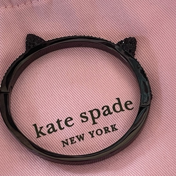 Kate Spade - Earrings & matching black rhinestone cat ear bracelet - Picture 2 of 6